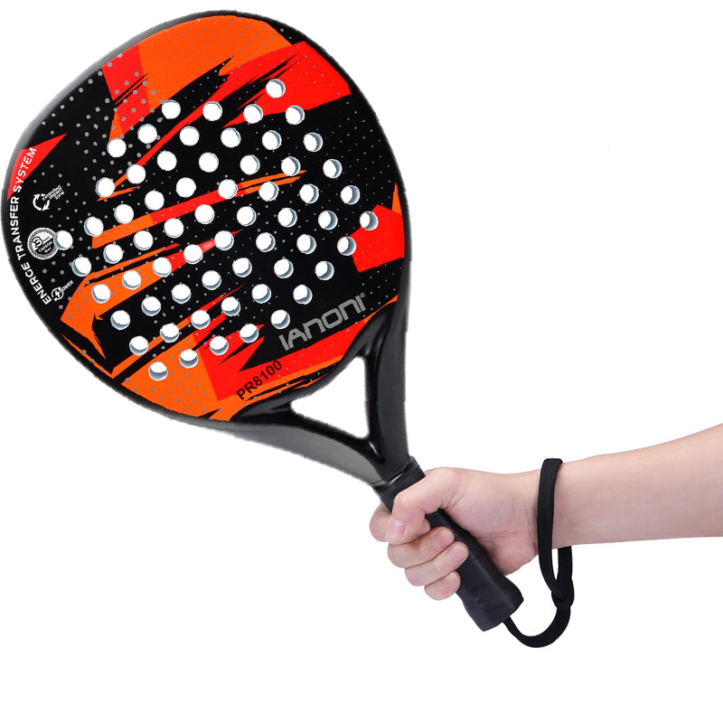 Premium Padel Racket Red, 100% Carbon Fiber