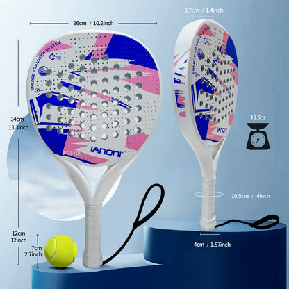 Premium Padel Racket Red, 100% Carbon Fiber